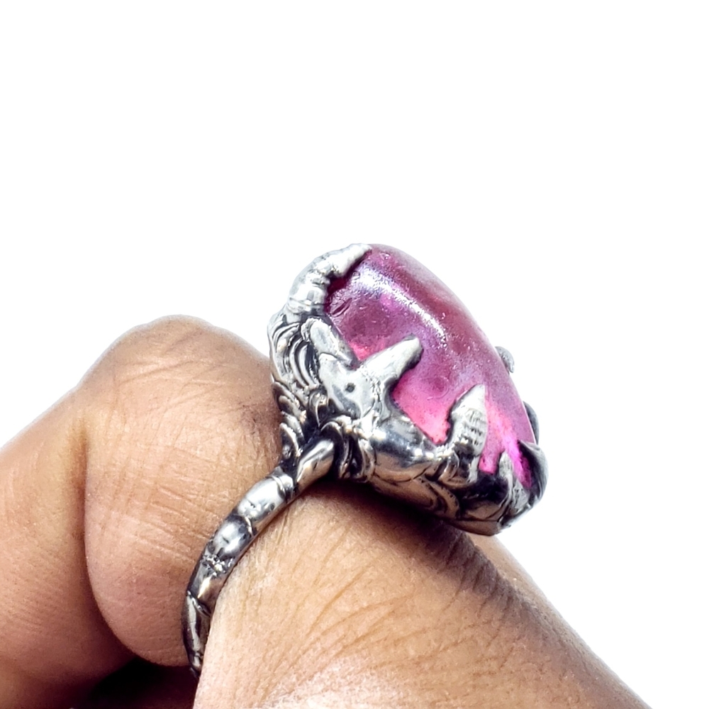 Pink aura quartz crystal ring statement ring - Picture 12 of 12